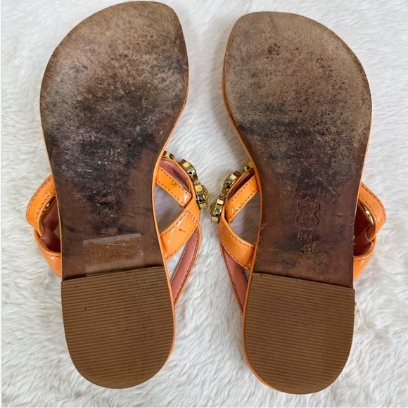 Tory Beach Emmy Sequin Beaded Thong Slingback Sandals Flip Flops - Picture 8 of 9